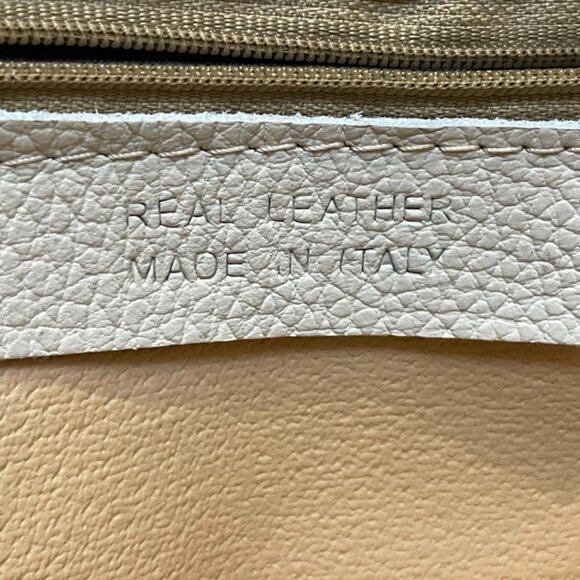 Italian Made Real Leather Tricolor Satchel Bag – Blue, Cream & Pink - Picture 6 of 10